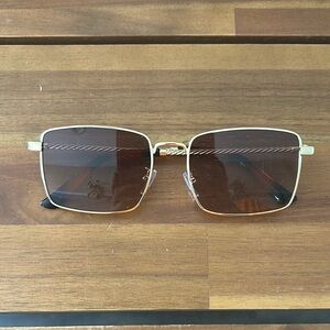 Gold Frame Square Sunglasses